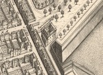 Palazzina dei “Bagni Ducali”, dettaglio dalla Nuova pianta di Ferrara di Andrea Bolzoni, 1747