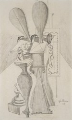 Giorgio de Chirico, Composizione metafisica, Disegno, 1917 (Collezione privata)